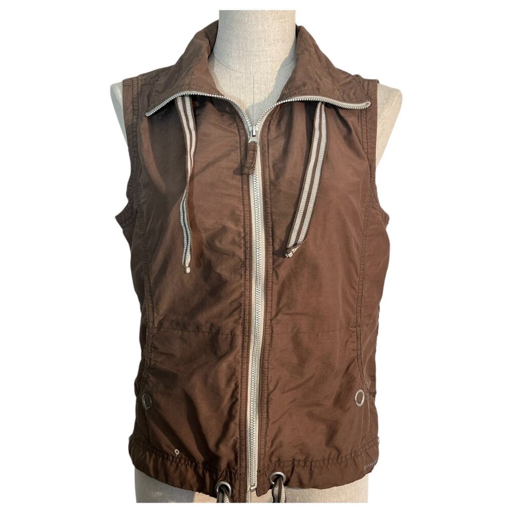 Columbia Vest Womens Omni-Shade Brown Size Small Full Zip‎ Up Drawstrings Hiking